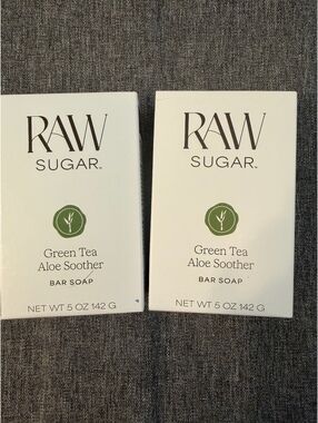 Raw Sugar Green Tea Aloe Soother Bar Soap 5oz - 2 pack